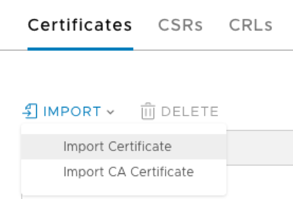 Import Certificate