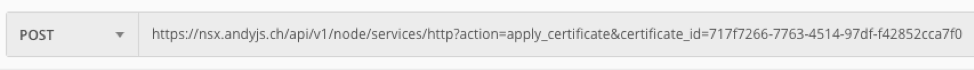 Postman API Call to apply the certificate